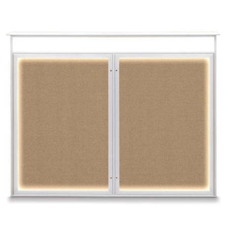 United Visual Products Double Door Enclosed Indoor Letterboard UV1126-SATIN-GREY